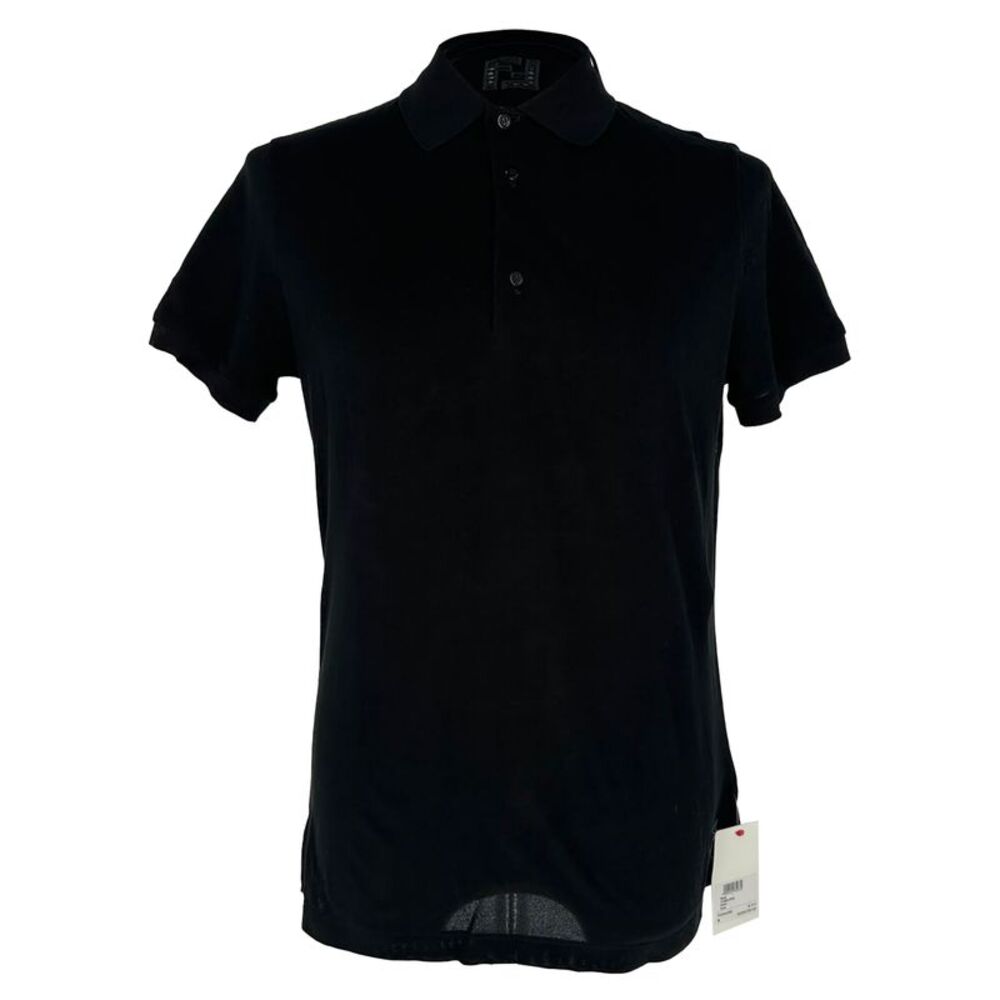 Fendi Logo-Embroidered Polo Shirt in Black Cotton
